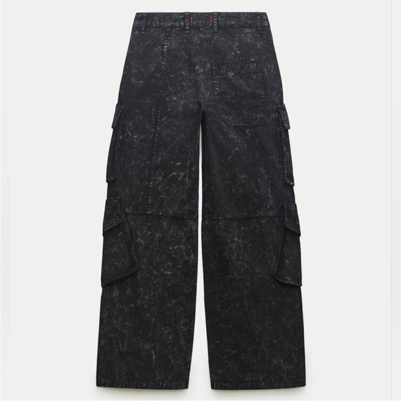 NWT ZARA RELAXED MID WAIST CARGO JEANS ZW COLLECTION ZW Collection | Size Large - Picture 3 of 8